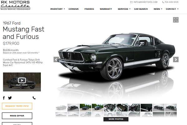 La Ford Mustang de Fast and Furious: Tokyo Drift est à vendre
