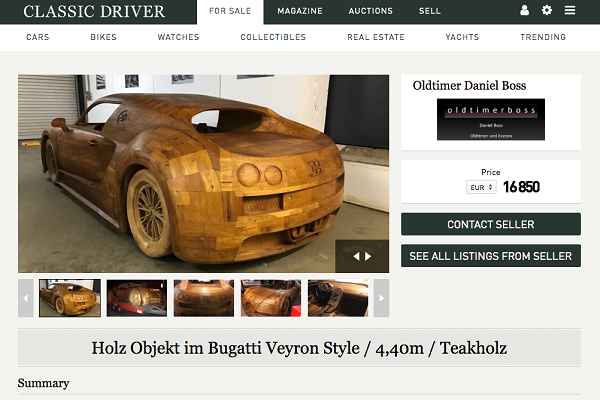 Bugatti Veyron en bois