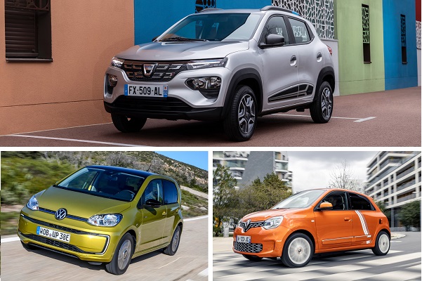 Dacia Spring vs Renault Twingo et Volkswagen e up